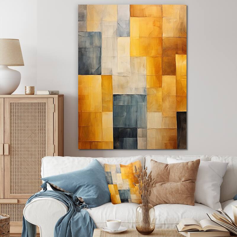 Designart "Topaz Tessellation " Abstract Shapes Wall Art Bed Bath